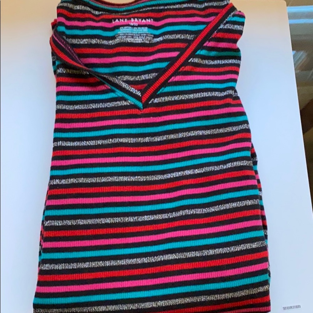 Lane Bryant Multi Colored Long Sleeve Tee